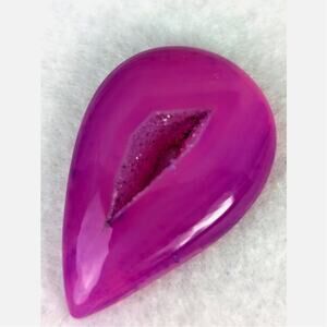 Druzy bright pink agate9 Teardrop cabochon 9.2 grams 38th 26mmHealing stress New
